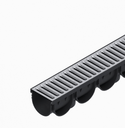 Tevi, fitinguri, robineti si accesorii - Kit rigola din polipropilena model Easy 3, LN100 Hext.100 gratar otel zincat A15 1000x125x100 - Vodaland gama Drain