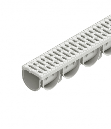 Tevi, fitinguri, robineti si accesorii - Kit rigola din polipropilena model Easy 3, LN100 Hext.100 gratar din polipropilena gri A15 1000x125x100 - Vodaland gama Drain