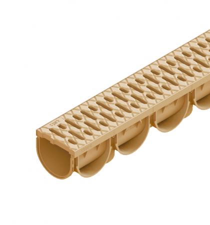 Tevi, fitinguri, robineti si accesorii - Kit rigola din polipropilena model Easy 3, LN100 Hext.100 gratar din polipropilena nisip A15 1000x125x100 - Vodaland gama Drain