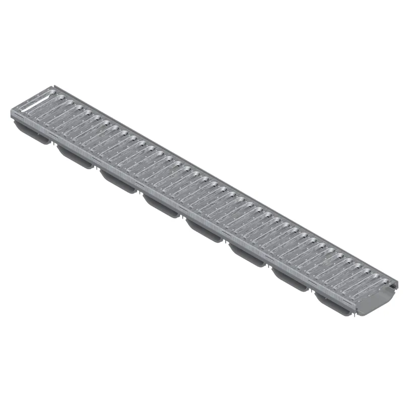 Instalatii de apa si canalizare - Kit rigola PP EASY LOW gri inchis LN100 Hext.40 gratar otel zincat A15 1000x125x40 Vodaland gama Drain
