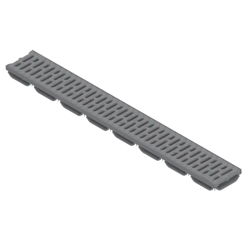 Instalatii de apa si canalizare - Kit rigola PP EASY LOW LN100 Hext.40 gratar PP gri inchis A15 1000x125x40 Vodaland gama Drain