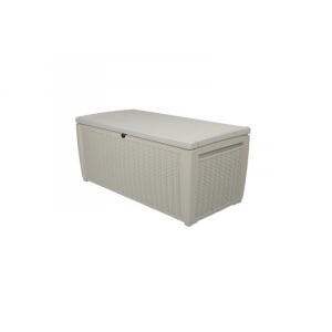 Casa si gradina - Lada pentru depozitare alba pentru piscina, ratan, 500 L, Keter