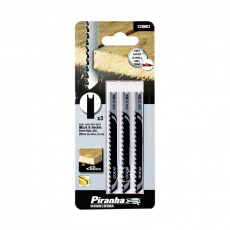 Dispozitive pentru prelucrarea lemnului - Set 3 Lame Pendular Black+Decker X21013 Lemn U 100mm