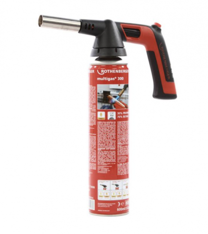 Dispozitive pentru tevi - Lampa de gaz ergonomica pentru lipiri moi pana la Ø 22 mm Rothenberger ROFIRE Piezo 4 cu doza Multigas 300