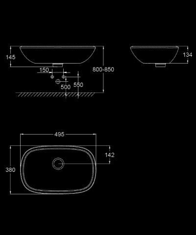 Lavoar Grohe Eurostyle vessel 50, montaj pe blat, 50x38, fara preaplin, suprafata anti-aderenta Pure guard, alb [1]