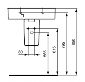 Semi-piedestal 195 x 280 x 340 mm Ideal Standard gama Connect [1]