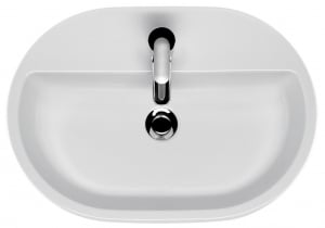 Lavoar oval pentru blat, A=42 x H=10.5 x L=59.5 cm., Cersanit Caspia 60 [1]