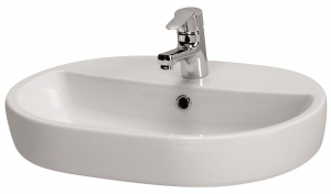 Lavoare si accesorii - Lavoar oval pentru blat, A=42 x H=10.5 x L=59.5 cm., Cersanit Caspia 60