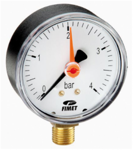 Automatizari si elemente de automatizare - Manometru radial 1/4", Ø63mm, cu ac indicator referinţă, 0/10bar, seria M1