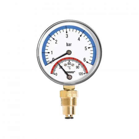 Automatizari si elemente de automatizare - Manometru ø 80 mm conectare radiala, 6 bar, 120°C, Ferro