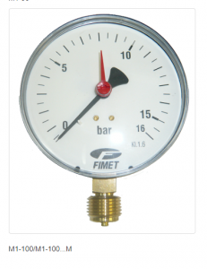 Automatizari si elemente de automatizare - Manometru radial 1/2", Ø100mm, cu ac indicator referinţă, 0/6bar, seria M1
