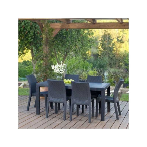 Masa de gradina material plastic Keter pentru a servi masa grafit Melody 4-6 persoane fara scaune 160.5 x 94.5 x 74.5 cm [4]