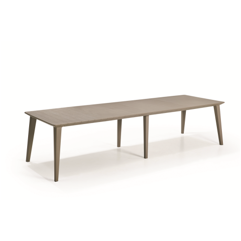Casa si gradina - Masa de gradina plastic polipropilena Keter dreptunghiulara pentru mese in familie cappuccino finisaj Rezolith colectia Lima 12 persoane 313 x 98 x 74 cm
