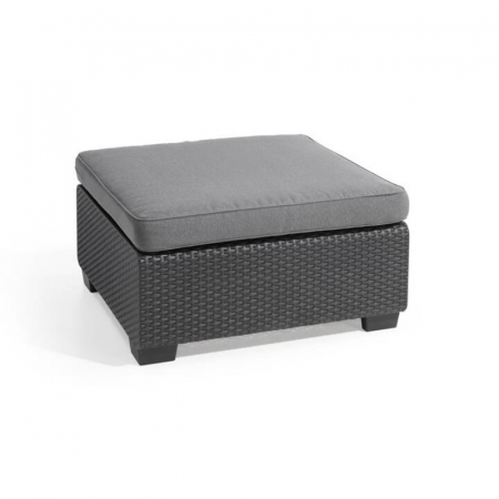 Mobilier de gradina - Masa graphite imitatie ratan cu pernuta Keter Salta