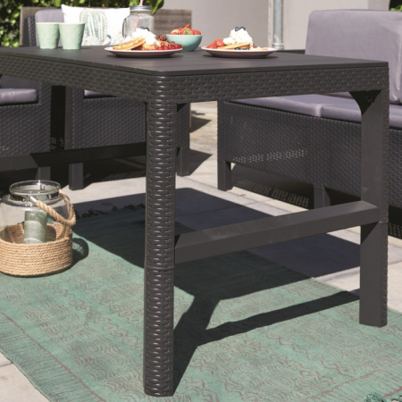 Mobilier de gradina - Masa pentru gradina, picioare extensibile, maro, Keter Lyon