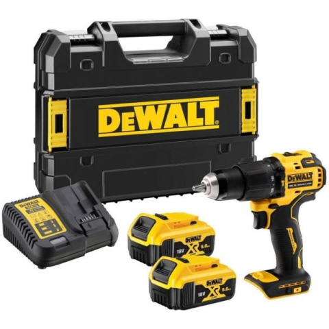 Scule si dispozitive de lucru - Masina de gaurit si insurubat cu percutie DeWALT DCD709P2T cu acumulator 18 V 2X5AH 65 Nm 0 - 1650 rpm
