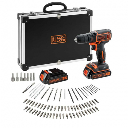 Masini de gaurit si insurubat - ﻿Masina De Gaurit Si Insurubat Black+Decker BDCDC18BAFC 18V 1.5 Ah + Valiza Transport