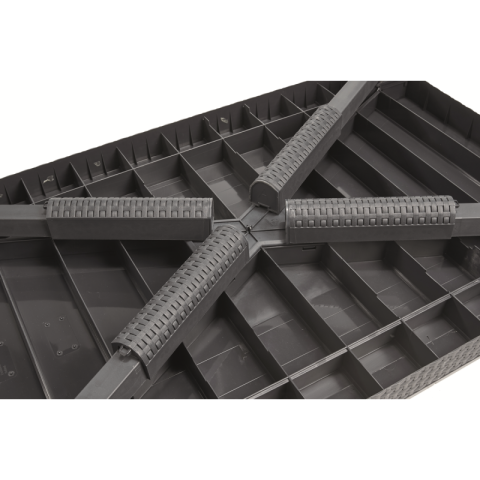 Masuta de gradina exterior material polipropilena Keter extensibila utilizare pentru a servi masa gri Lyon dimensiuni 40/66 x 116 x 71.5 cm [6]