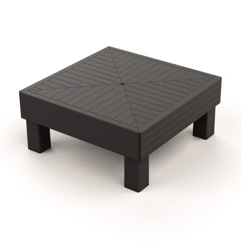 Casa si gradina - Masuta de gradina polipropilena Keter imitatie lemn grafit Elements pentru bauturi si gustari terasa balcon gradina 65x65x29 cm