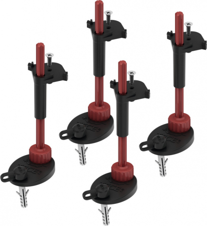 Sifoane TECEdrainpoint S - Set de 4 picioruse TECEdrainpointS pentru sifoane, cu izolare fonica si elemente de montaj