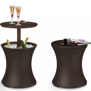 Mini bar de gradina - Mini bar pentru gradina, ratan, maro, Keter Pacific Cool Bar