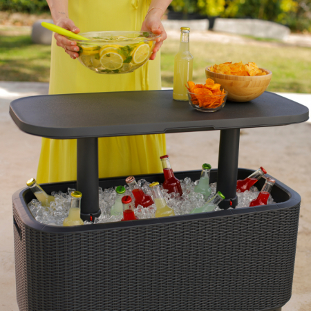 Mini bar pentru gradina, ratan, grafit, Keter Bevy Cool Bar [1]