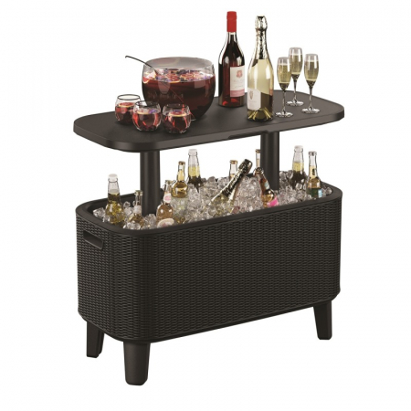 Mini bar pentru gradina, ratan, grafit, Keter Bevy Cool Bar [4]