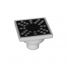 Sifoane de scurgere - MINISIFON PARDOSEALA PP 1OUT D. 40 VERTICAL RAMA 100 x 100 H=39 GRATAR INOX - VALROM GAMA EasyKIT