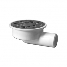 Sifoane de scurgere - MINISIFON PARDOSEALA PP 1OUT D. 32 ORIZONTAL RAMA D.87 H=48 GRATAR INOX - VALROM GAMA EasyKIT