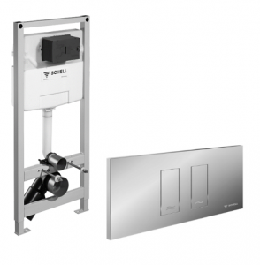 Rezervoare pentru vase tip WC - Modul de montaj cu Bazin WC SCHELL Montus C 120 cu clapetă de acţionare Tower alba