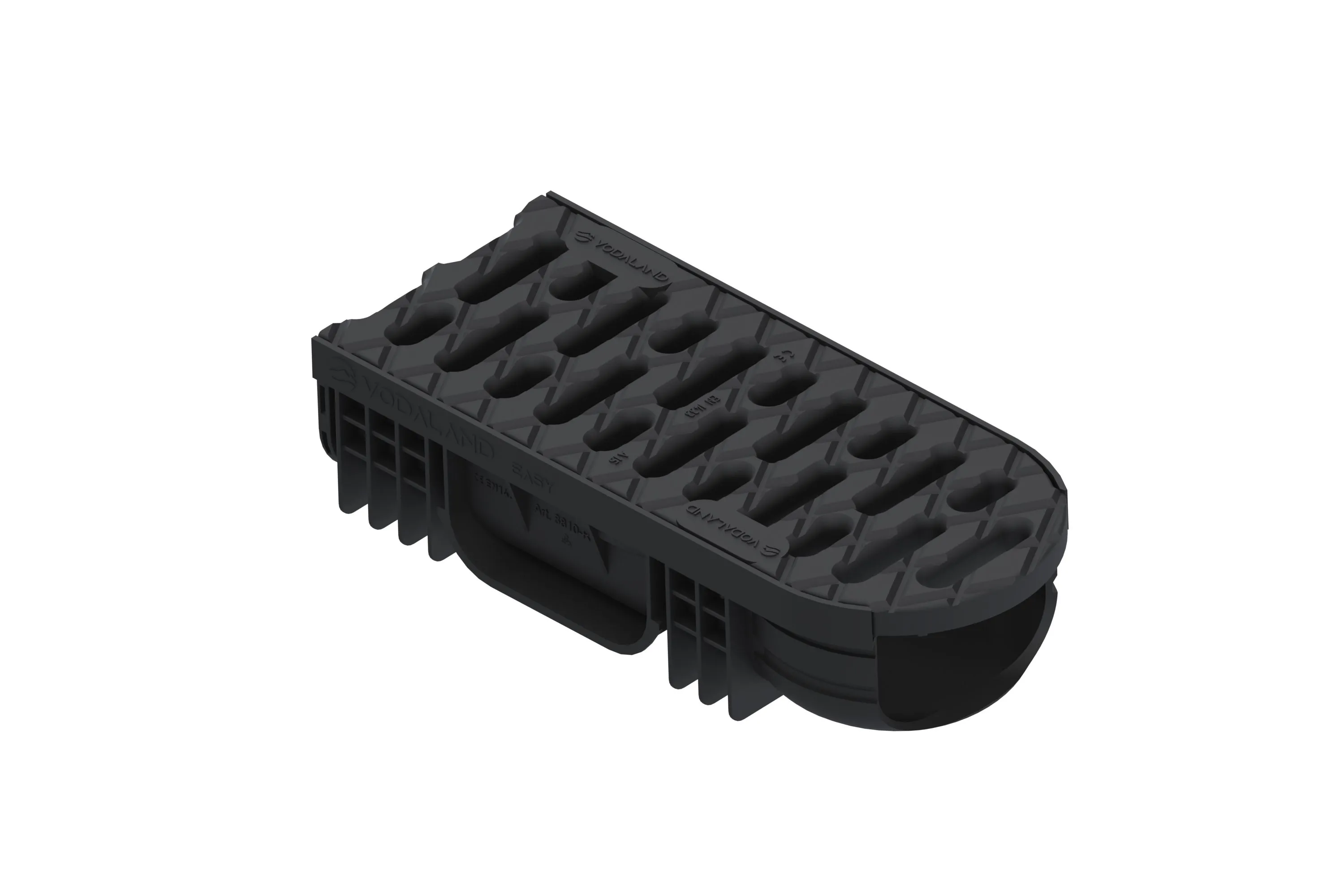 Modul R1 Rigola PP EASY 2 rotativa LN100 Hext.75 gratar PP negru A15 intrare 350x125x75 Vodaland gama Drain