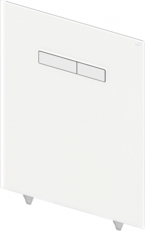 Clapete de actionare pentru vase tip WC - Placa frontala superioara TECElux alba cu butoane albe, actionare mecanica, 430x555x16 mm