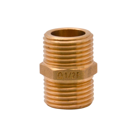 Instalatii de apa si canalizare - Niplu alama fata plana Ermetiq 1/2 x30mm