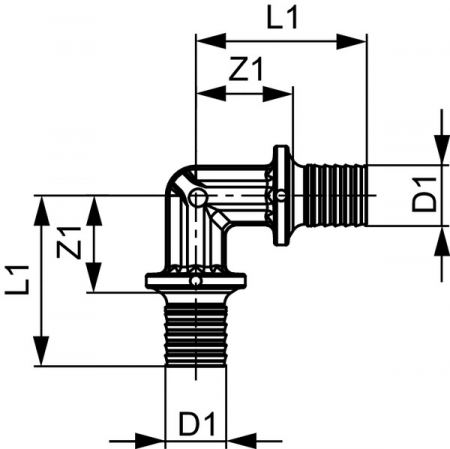 Cot TECEflex din alama standard Ø 25 [2]