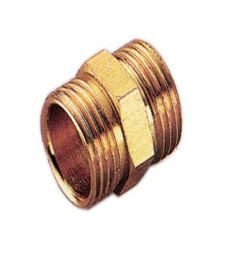 Fitinguri filetate alama - Niplu FE-FE, 3/8", alama