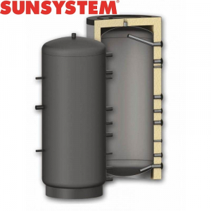 Puffere / rezervoare de acumulare - Rezervor de acumulare puffer vertical Sunsystem 1500 litri, model P/1500 IZ, fara serpentina, izolatie, Pmax 3 bar