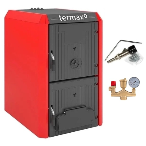 Pachet cazan fonta Termax Bio 42 kW 250 mp cu regulator de tiraj si grup de siguranta [1]