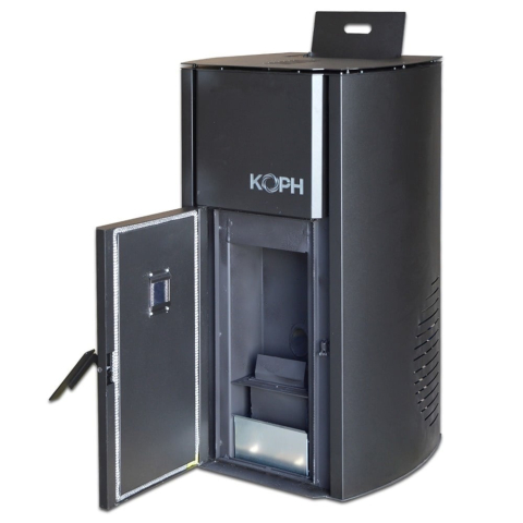 Pachet centrala cu peleti KOPH PM 25 kW, 160 mp, buncar peleti 25 kg, diametru cos fum ⌀80 mm, manta apa 28 litri, pompa recirculare si vas expansiune incorporate, Sursa KOPH 700 W + Stecher Schuko cu [1]