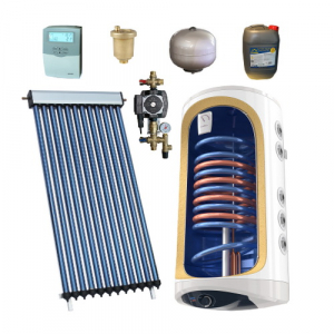 Pachete panouri solare cu tuburi vidate - Pachet solar, 20 tuburi vidate, boiler bivalent de 150 litri, Heat Pipe Panosol C203