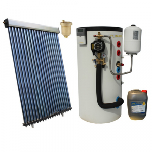 Pachete panouri solare cu tuburi vidate - Pachet solar Panosol C.201 1 panou x 20 tuburi vidate, boiler bivalent 200 litri, automatizare, grup pompare, vas expansiune 12 litri, aerisitor, antigel 15 kg