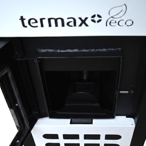 Pachet termosemineu pe peleti Termax Kamin ECO 25 kW alb cu termostat ambiental [5]