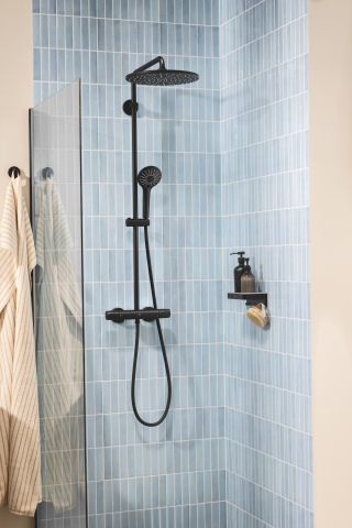 Para de dus Grohe Euphoria 110 massage 9, 5 l, rotunda, 3 functii, anti-calcar, universala, negru mat [10]