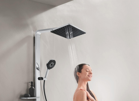 Para de dus Grohe SmartActive 130 3 jeturi, sistem anti-calcar, crom [8]