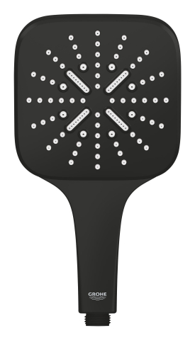 Para de dus Grohe SmartActive 130 II, patrata, 3 jeturi, sistem anti-calcar, negru mat [3]