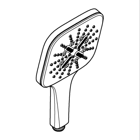 Sisteme de dus - Para de dus Grohe SmartActive 130 II, patrata, 3 jeturi, sistem anti-calcar, negru mat