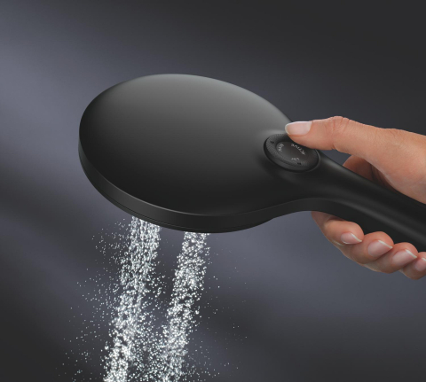 Para de dus Grohe SmartActive 130 II, patrata, 3 jeturi, sistem anti-calcar, negru mat [8]