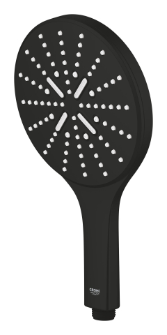 Para de dus Grohe SmartActive 150 III, rotunda, 3 jeturi, sistem anti-calcar, bnegru, negru [4]