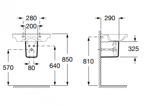 Semi-piedestal din portelan, 200 x 290 x 325 mm., Roca Debba [2]