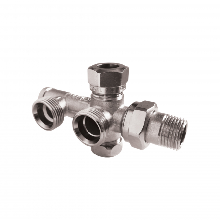 Tevi, fitinguri, robineti si accesorii - Piesa legatura coltar, 1/2" - 3/4", bitubular, racordare din perete, Herz