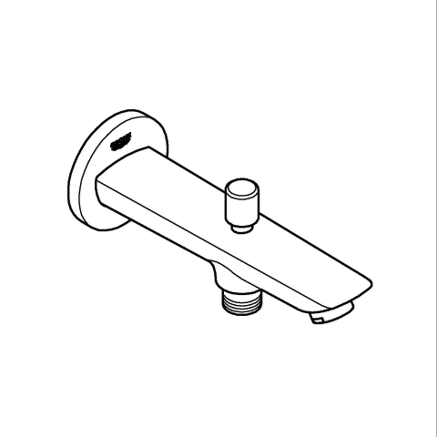 Pipa cada Grohe BauCosmopolitan aparenta, diverter, montare pe perete, crom [5]